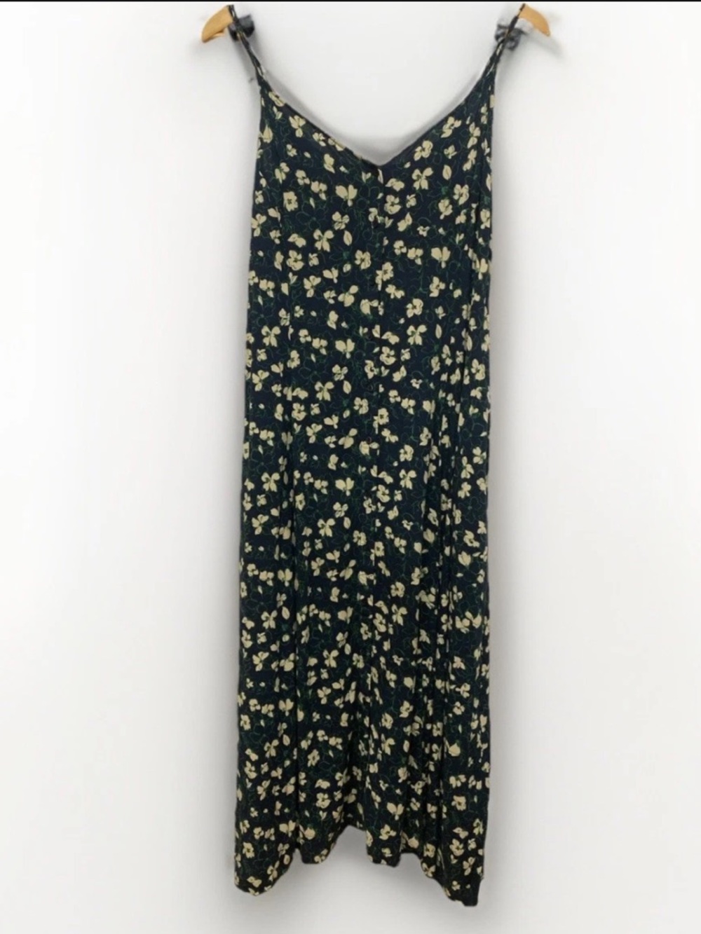Navy Floral Slip Dress with Cream Blossoms